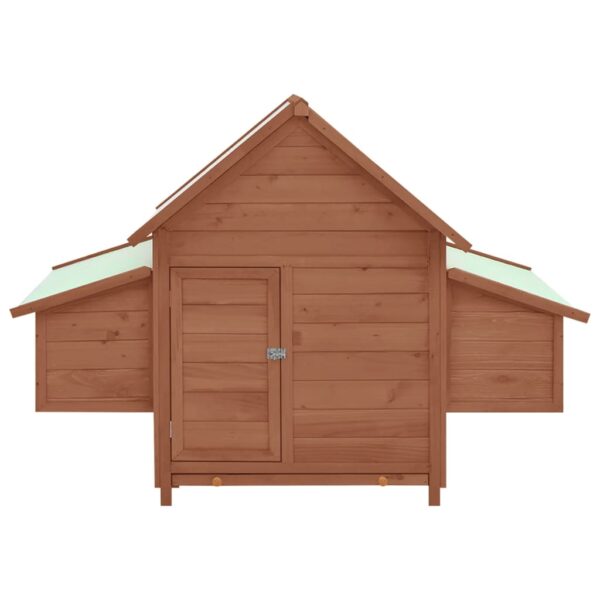 vidaXL Chicken Coop Mocha and White 59.8"x37.7"x43.3" Solid Firwood - Image 3