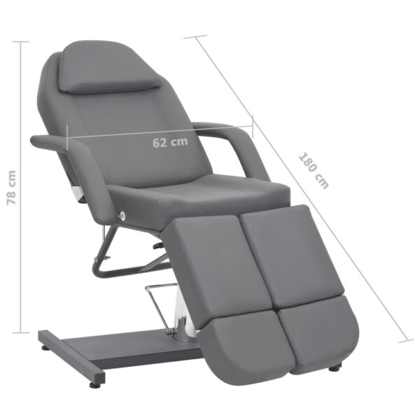 vidaXL Beauty Treatment Chair Faux Leather Gray 70.9"x24.4"x30.7" - Image 8