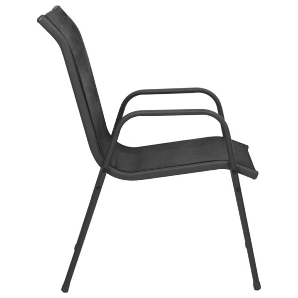 vidaXL Patio Chairs 2 pcs Steel and Textilene Black - Image 5