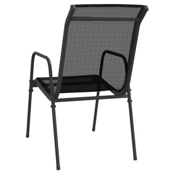 vidaXL Patio Chairs 2 pcs Steel and Textilene Black - Image 6