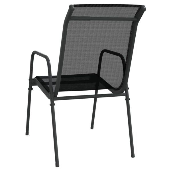 vidaXL Patio Chairs 6 pcs Steel and Textilene Black - Image 6