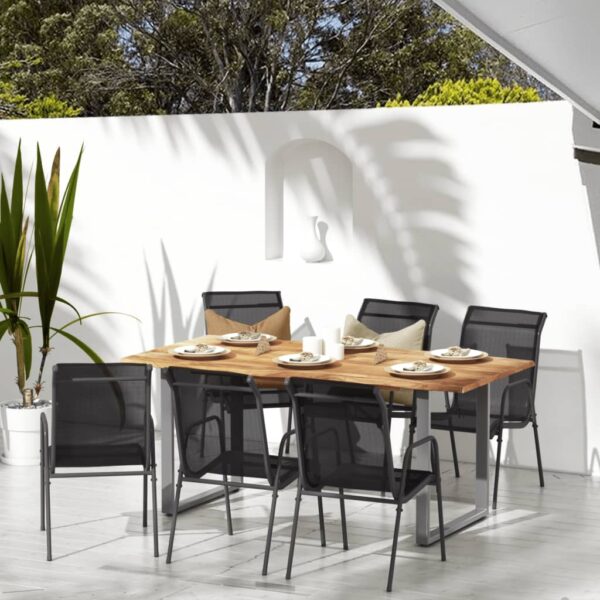 vidaXL Patio Chairs 6 pcs Steel and Textilene Black