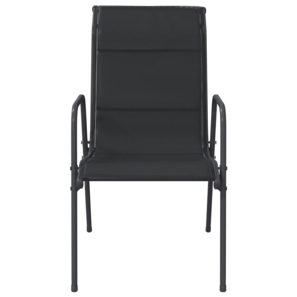 vidaXL Patio Chairs 6 pcs Steel and Textilene Black - Image 4