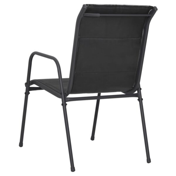 vidaXL Patio Chairs 6 pcs Steel and Textilene Black - Image 6