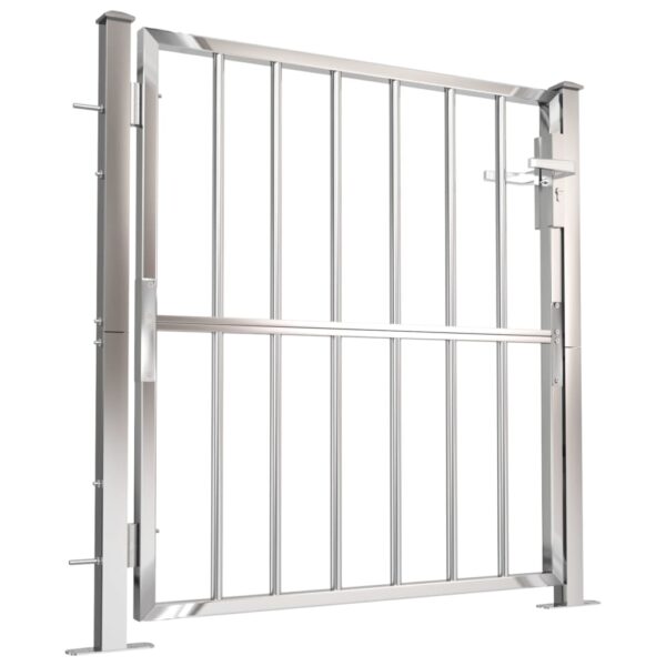 vidaXL Garden Gate 39.4"x39.4" Stainless Steel - Image 2