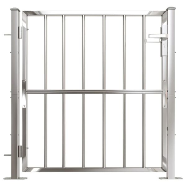 vidaXL Garden Gate 39.4"x39.4" Stainless Steel - Image 3