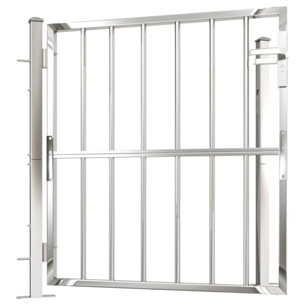 vidaXL Garden Gate 39.4"x39.4" Stainless Steel - Image 4