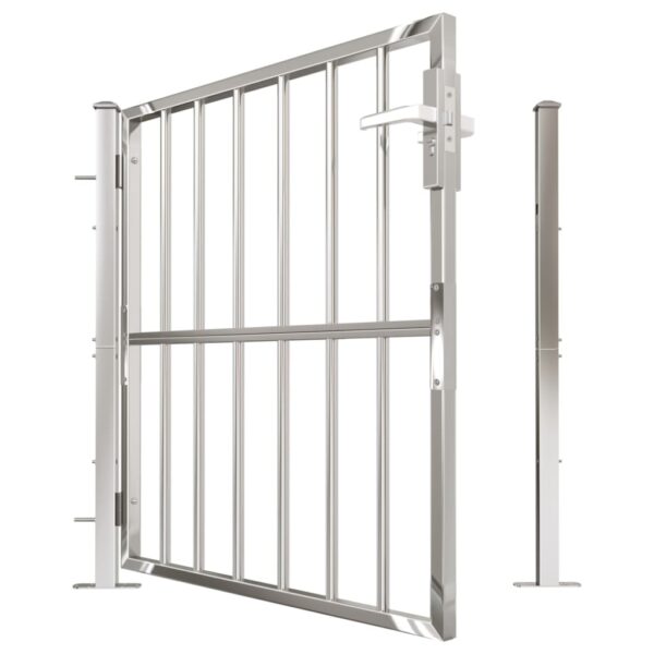 vidaXL Garden Gate 39.4"x39.4" Stainless Steel - Image 5