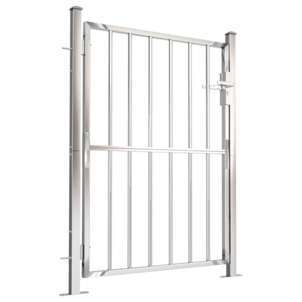 vidaXL Garden Gate 39.4"x49.2" Stainless Steel - Image 2