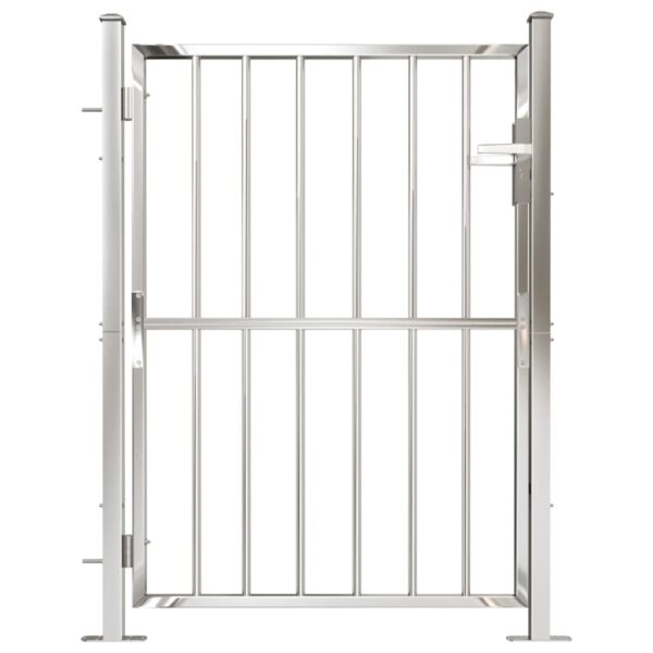 vidaXL Garden Gate 39.4"x49.2" Stainless Steel - Image 3