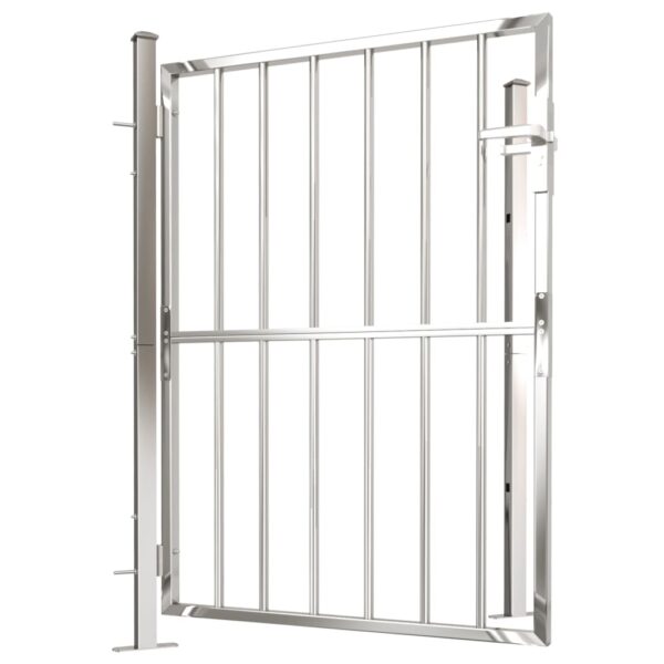 vidaXL Garden Gate 39.4"x49.2" Stainless Steel - Image 4