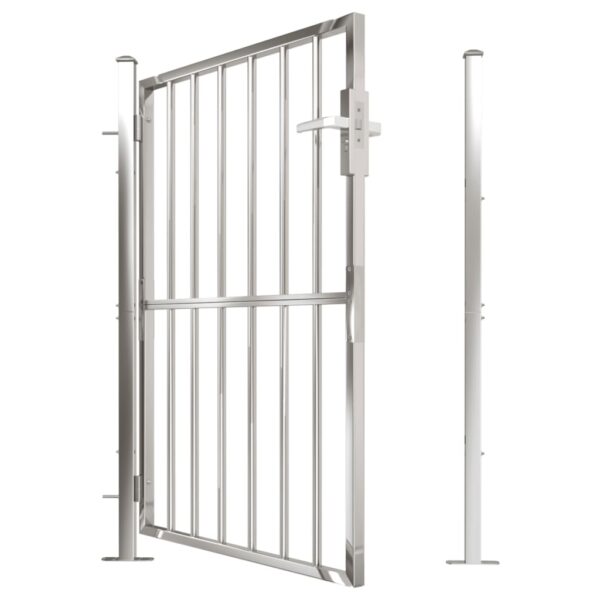 vidaXL Garden Gate 39.4"x49.2" Stainless Steel - Image 5