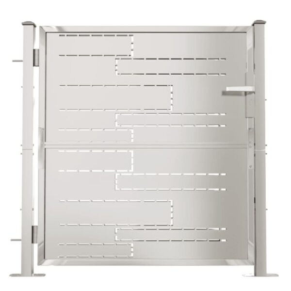 vidaXL Garden Gate 39.4"x39.4" Stainless Steel - Image 2