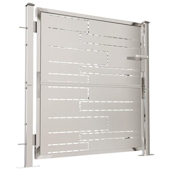 vidaXL Garden Gate 39.4"x39.4" Stainless Steel - Image 3