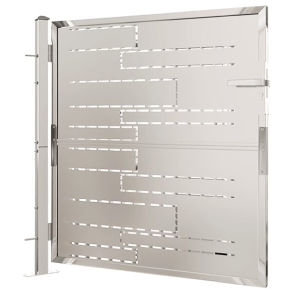 vidaXL Garden Gate 39.4"x39.4" Stainless Steel - Image 4