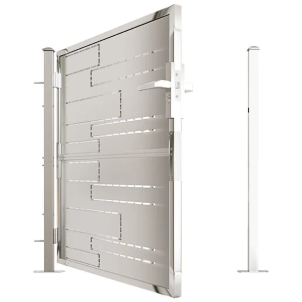 vidaXL Garden Gate 39.4"x39.4" Stainless Steel - Image 5