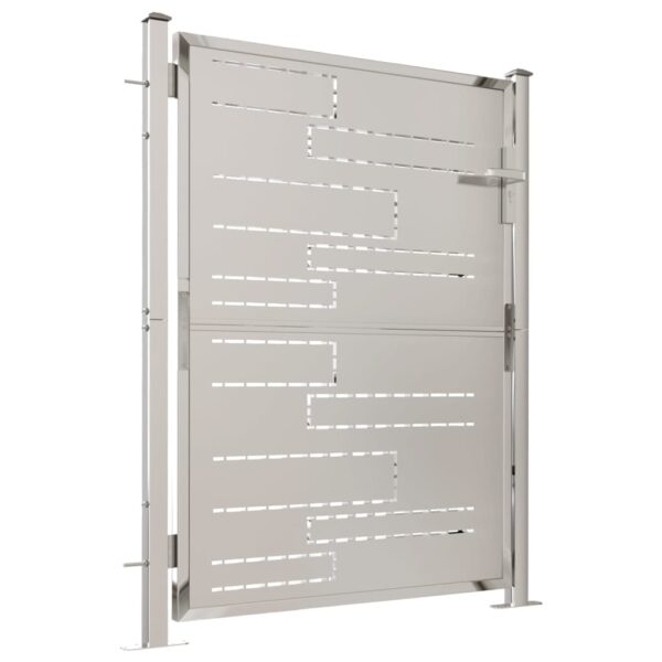 vidaXL Garden Gate 39.4"x49.2" Stainless Steel - Image 3