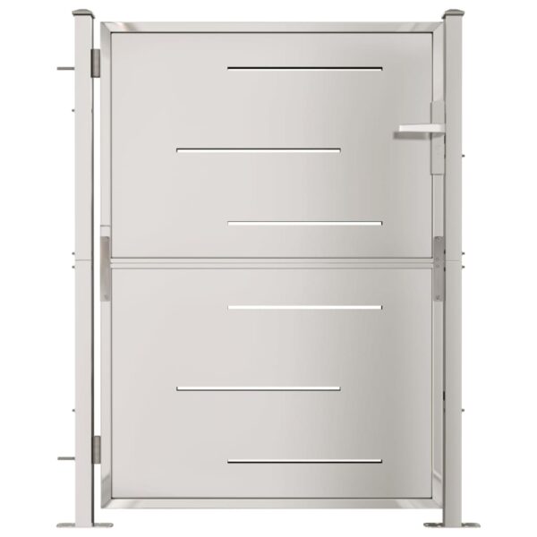 vidaXL Garden Gate 39.4"x49.2" Stainless Steel - Image 2