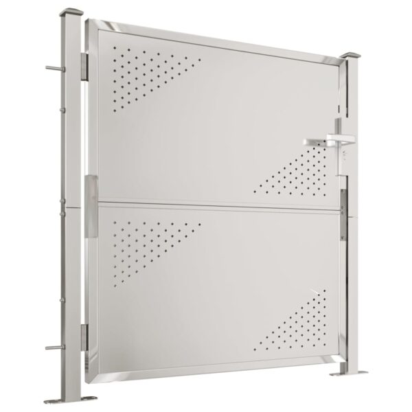 vidaXL Garden Gate 39.4"x39.4" Stainless Steel - Image 3