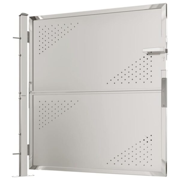 vidaXL Garden Gate 39.4"x39.4" Stainless Steel - Image 4