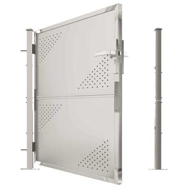 vidaXL Garden Gate 39.4"x39.4" Stainless Steel - Image 5