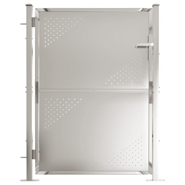 vidaXL Garden Gate 39.4"x49.2" Stainless Steel - Image 2