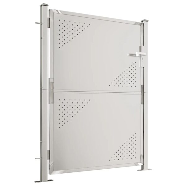 vidaXL Garden Gate 39.4"x49.2" Stainless Steel - Image 3