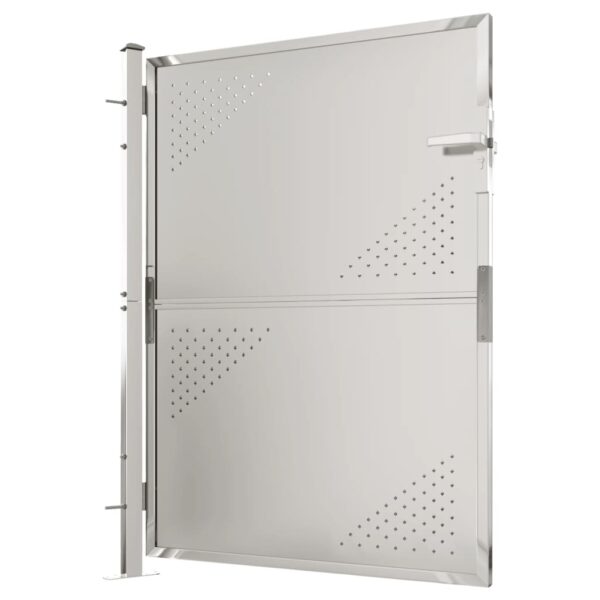 vidaXL Garden Gate 39.4"x49.2" Stainless Steel - Image 4