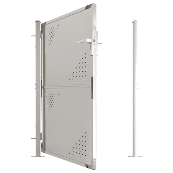 vidaXL Garden Gate 39.4"x49.2" Stainless Steel - Image 5