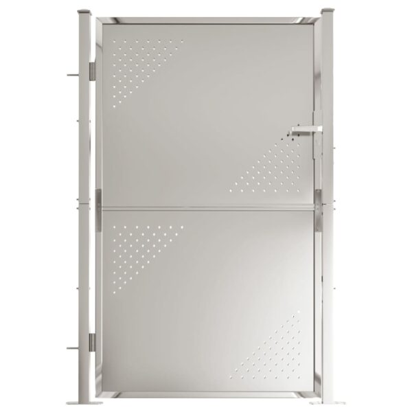 vidaXL Garden Gate 39.4"x59.1" Stainless Steel - Image 2