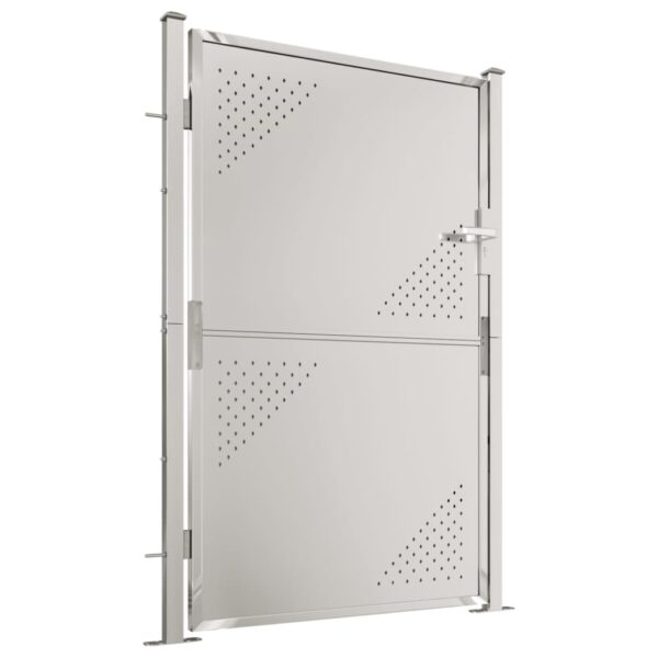 vidaXL Garden Gate 39.4"x59.1" Stainless Steel - Image 3