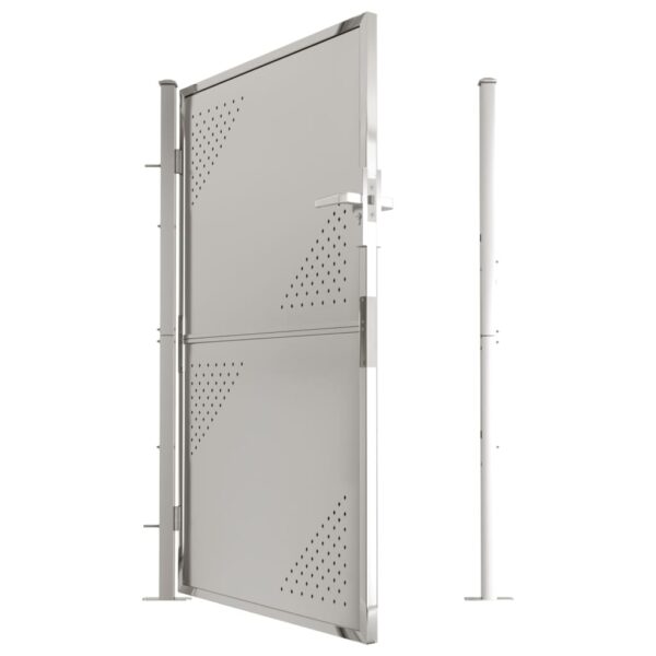 vidaXL Garden Gate 39.4"x59.1" Stainless Steel - Image 5