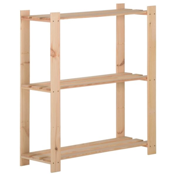 vidaXL 3-Tier Storage Rack 31.5"x11.2"x35.4" Solid Wood Pine