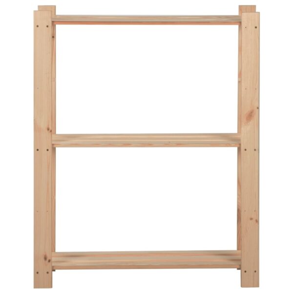 vidaXL 3-Tier Storage Rack 23.6"x11.2"x35.4" Solid Wood Pine - Image 2