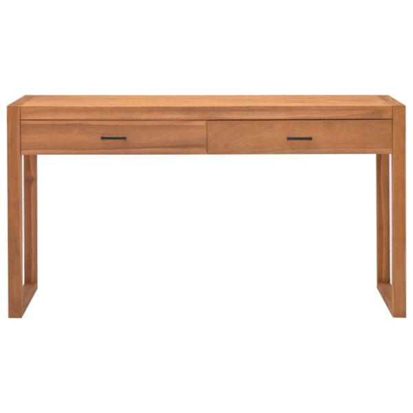 vidaXL Desk with 2 Drawers 47.2"x15.7"x29.5" Solid Wood Teak - Image 2