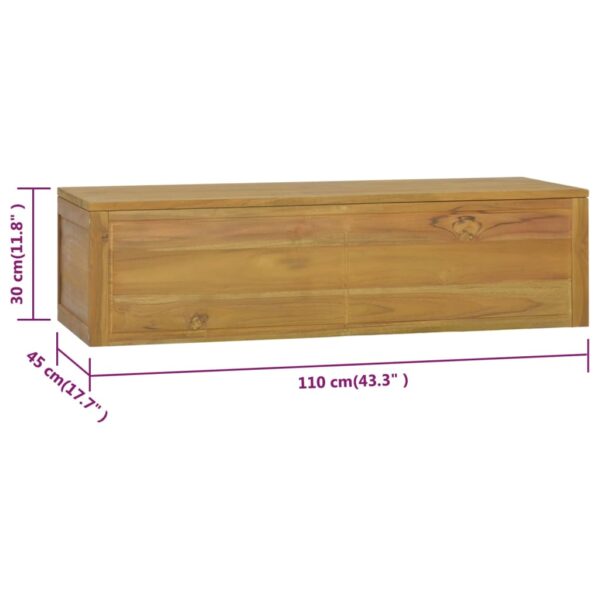 vidaXL Wall-mounted Bathroom Cabinet 43.3"x17.7"x11.8" Solid Wood Teak - Image 9