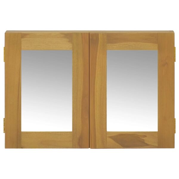 vidaXL Mirror Cabinet 23.6"x3.9"x15.7" Solid Wood Teak - Image 2