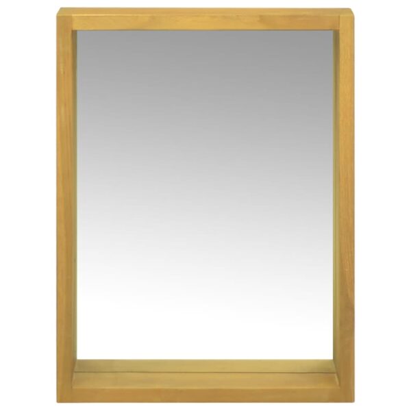 vidaXL Mirror Cabinet 11.8"x3.9"x15.7" Solid Wood Teak - Image 2