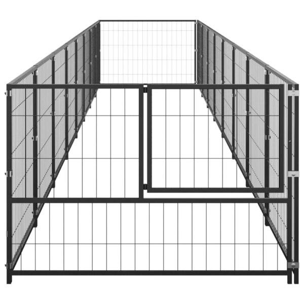 vidaXL Dog Kennel Black 86.1 ftÂ² Steel - Image 3