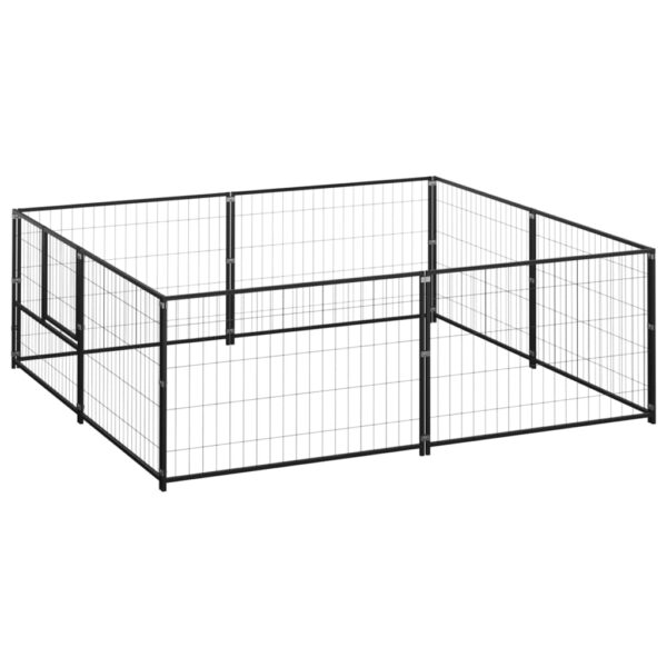 vidaXL Dog Kennel Black 43.1 ftÂ² Steel