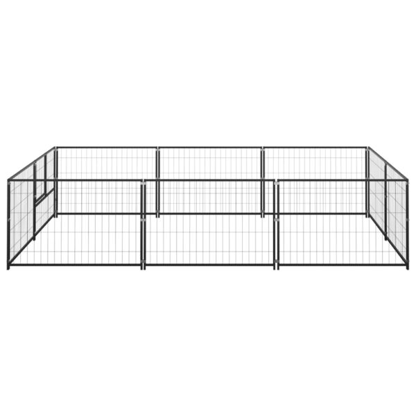 vidaXL Dog Kennel Black 64.6 ftÂ² Steel - Image 2