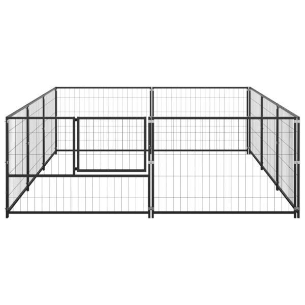 vidaXL Dog Kennel Black 64.6 ftÂ² Steel - Image 3