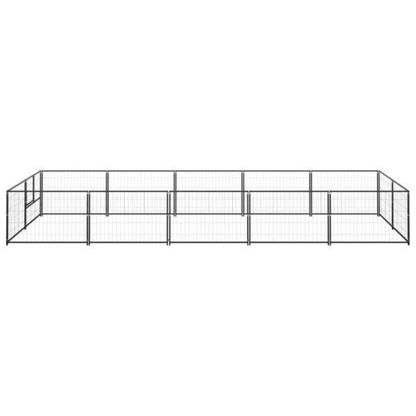 vidaXL Dog Kennel Black 107.6 ftÂ² Steel - Image 2