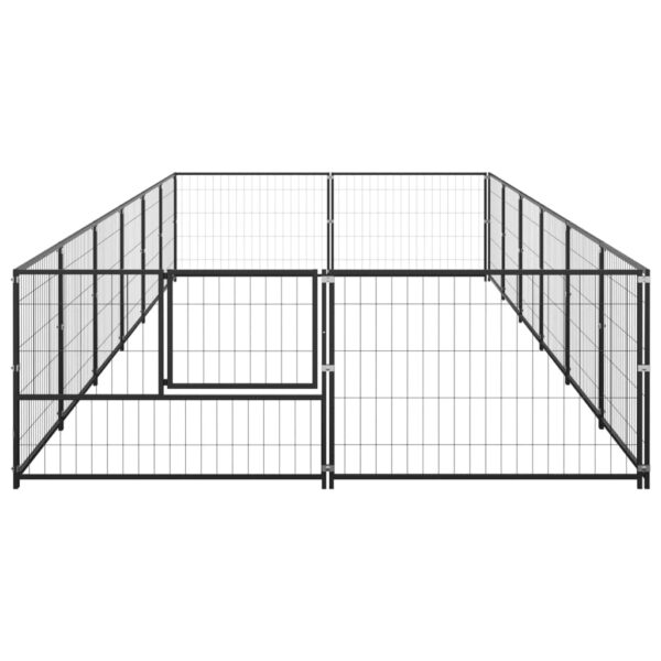 vidaXL Dog Kennel Black 129.2 ftÂ² Steel - Image 3