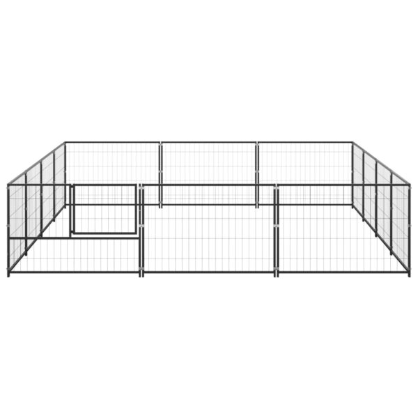 vidaXL Dog Kennel Black 129.2 ftÂ² Steel - Image 3