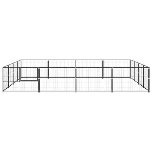 vidaXL Dog Kennel Black 172.2 ftÂ² Steel - Image 3