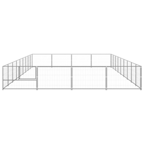 vidaXL Dog Kennel Silver 387.5 ftÂ² Steel - Image 3