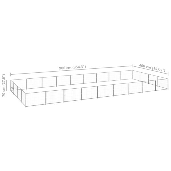 vidaXL Dog Kennel Silver 387.5 ftÂ² Steel - Image 6