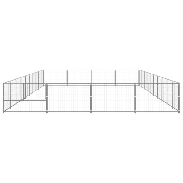 vidaXL Dog Kennel Silver 430.6 ftÂ² Steel - Image 3