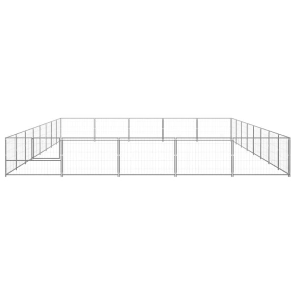 vidaXL Dog Kennel Silver 430.6 ftÂ² Steel - Image 3